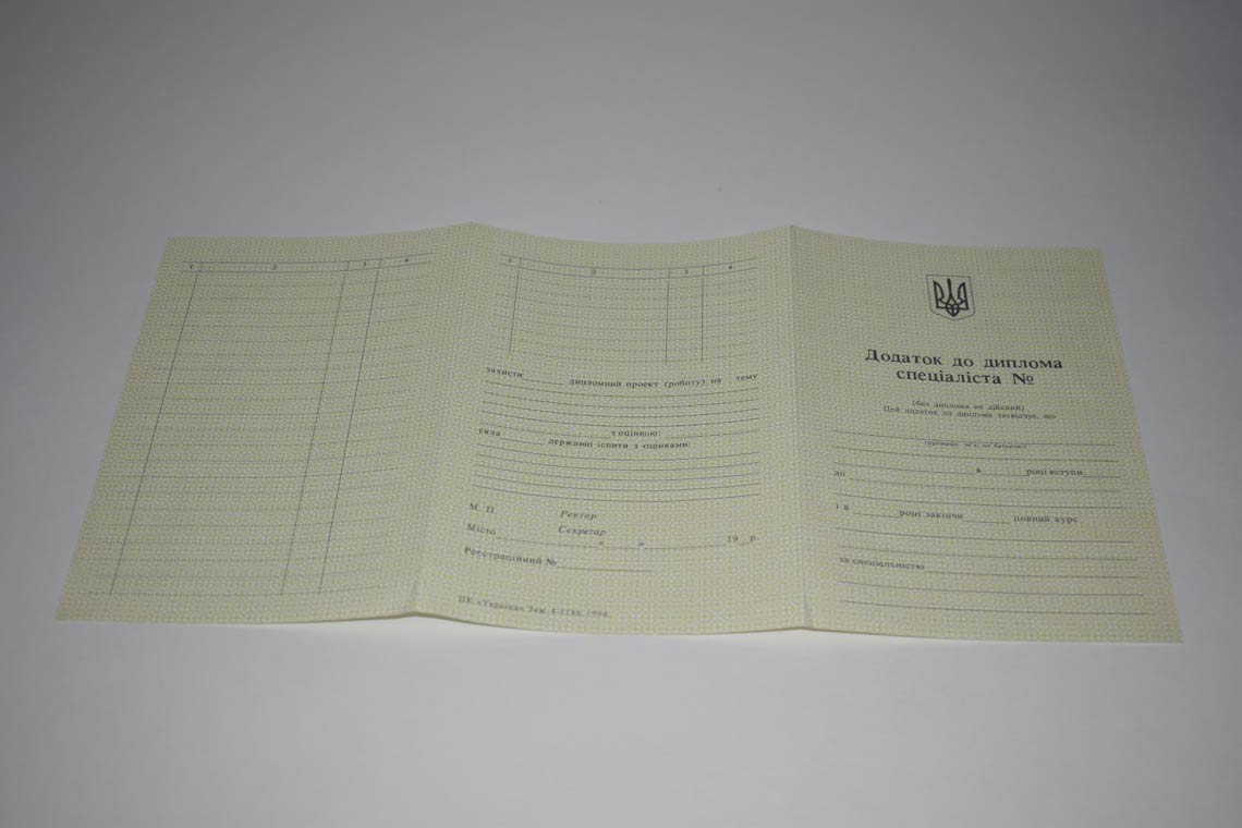 Украинский Диплом Вуза 1994-1999 в Ессентуках приложение